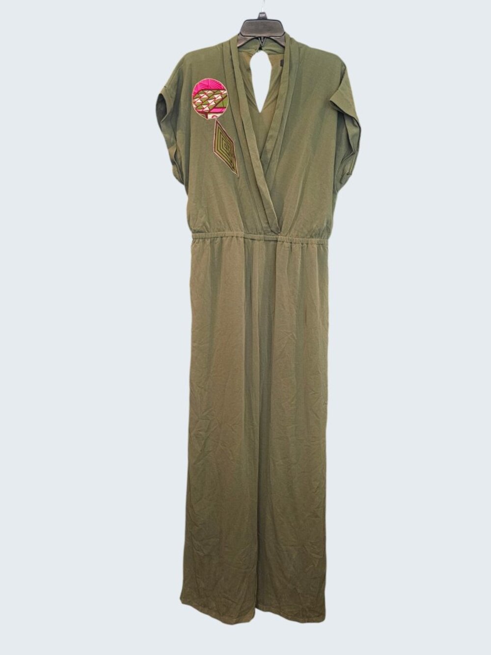 Lulu's Undeniable Success Olive Green Short Sleeve Wide-Leg Jumpsuit - Picture 8 of 11